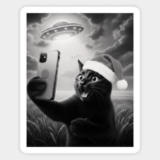 Christmas Cat UFO Magnet